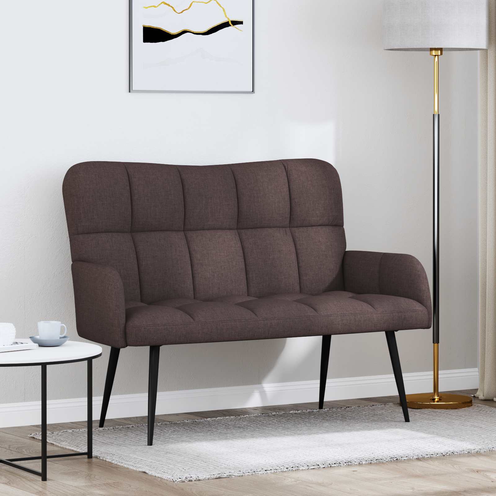 vidaXL Sofa dwuosobowa Ciemny brąz 115 x 61 x 87 cm tkanina