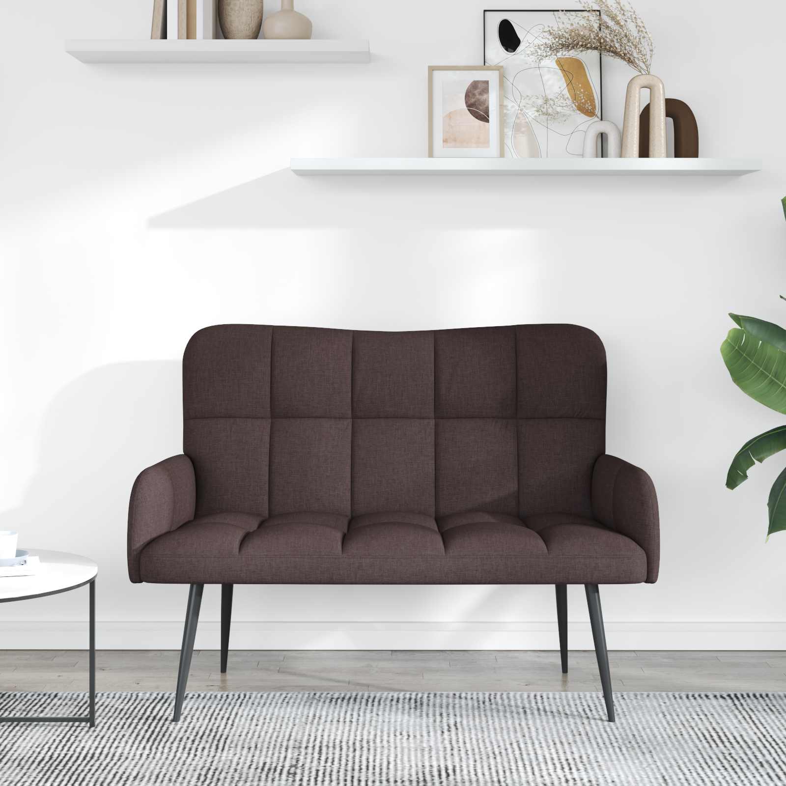 vidaXL Sofa dwuosobowa Ciemny brąz 115 x 61 x 87 cm tkanina