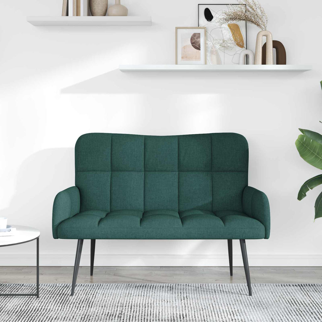 vidaXL Sofa dwuosobowa Ciemnozielony 115 x 61 x 87 cm tkanina