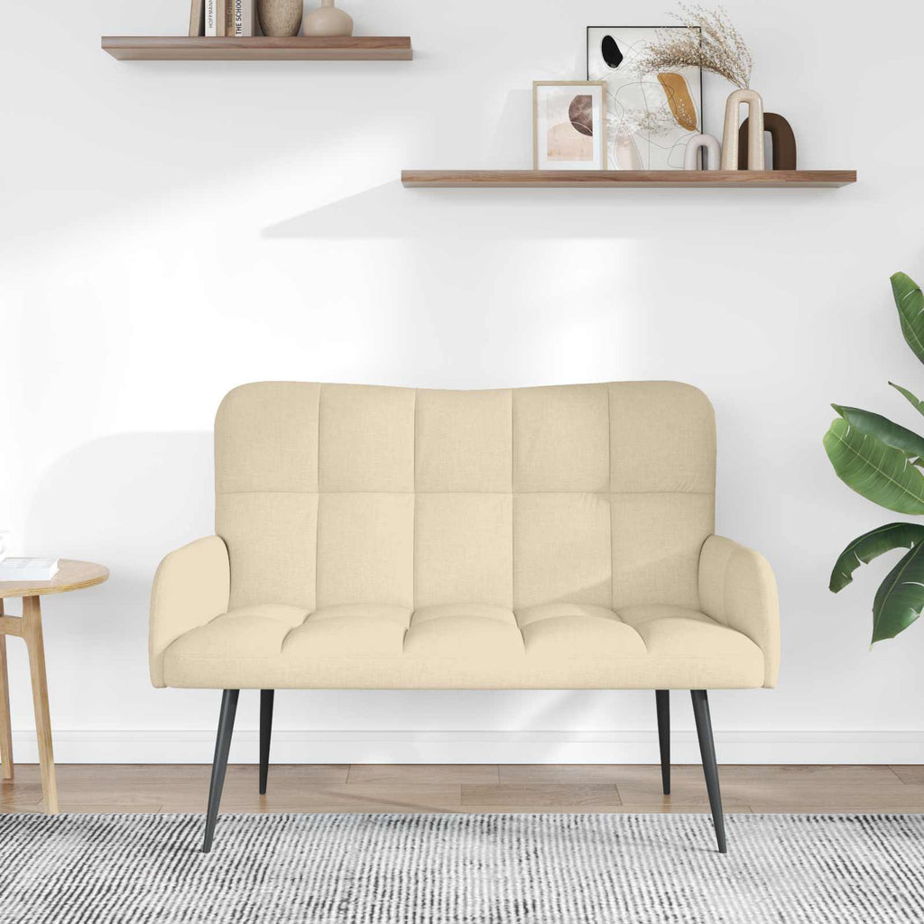 vidaXL Sofa dwuosobowa kremowy 115 x 61 x 87 cm tkanina
