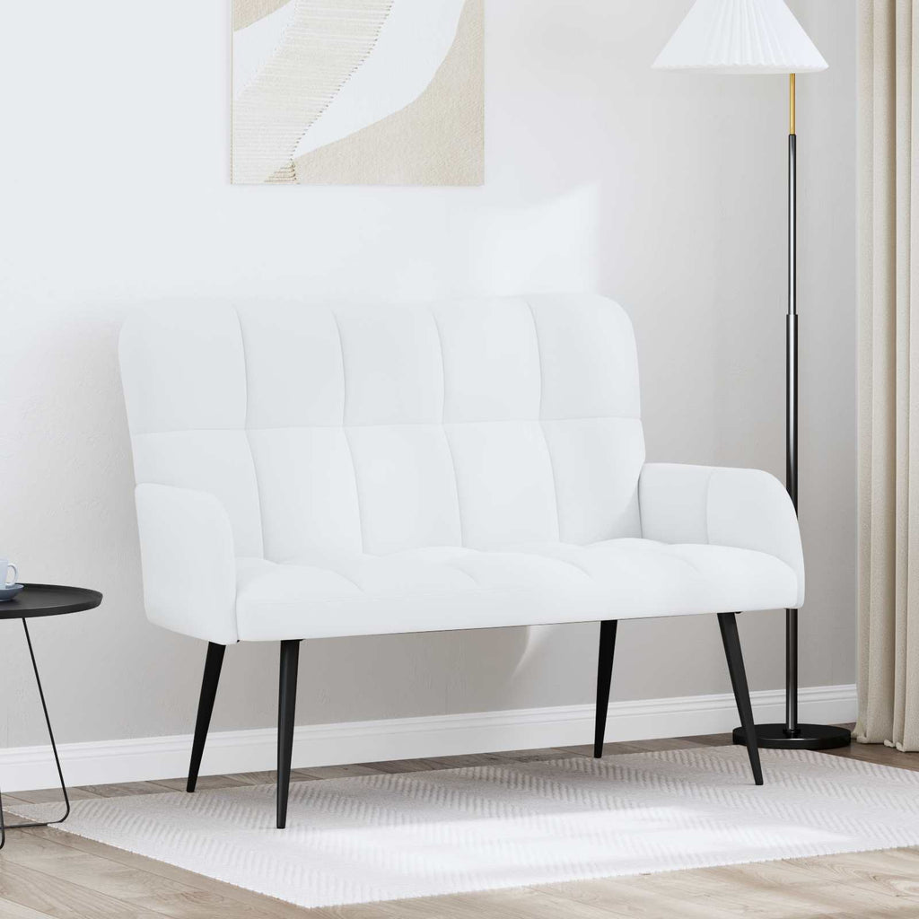 vidaXL Sofa dwuosobowa Biały 115 x 61 x 87 cm tkanina