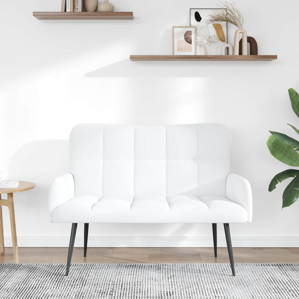 vidaXL Sofa dwuosobowa Biały 115 x 61 x 87 cm tkanina