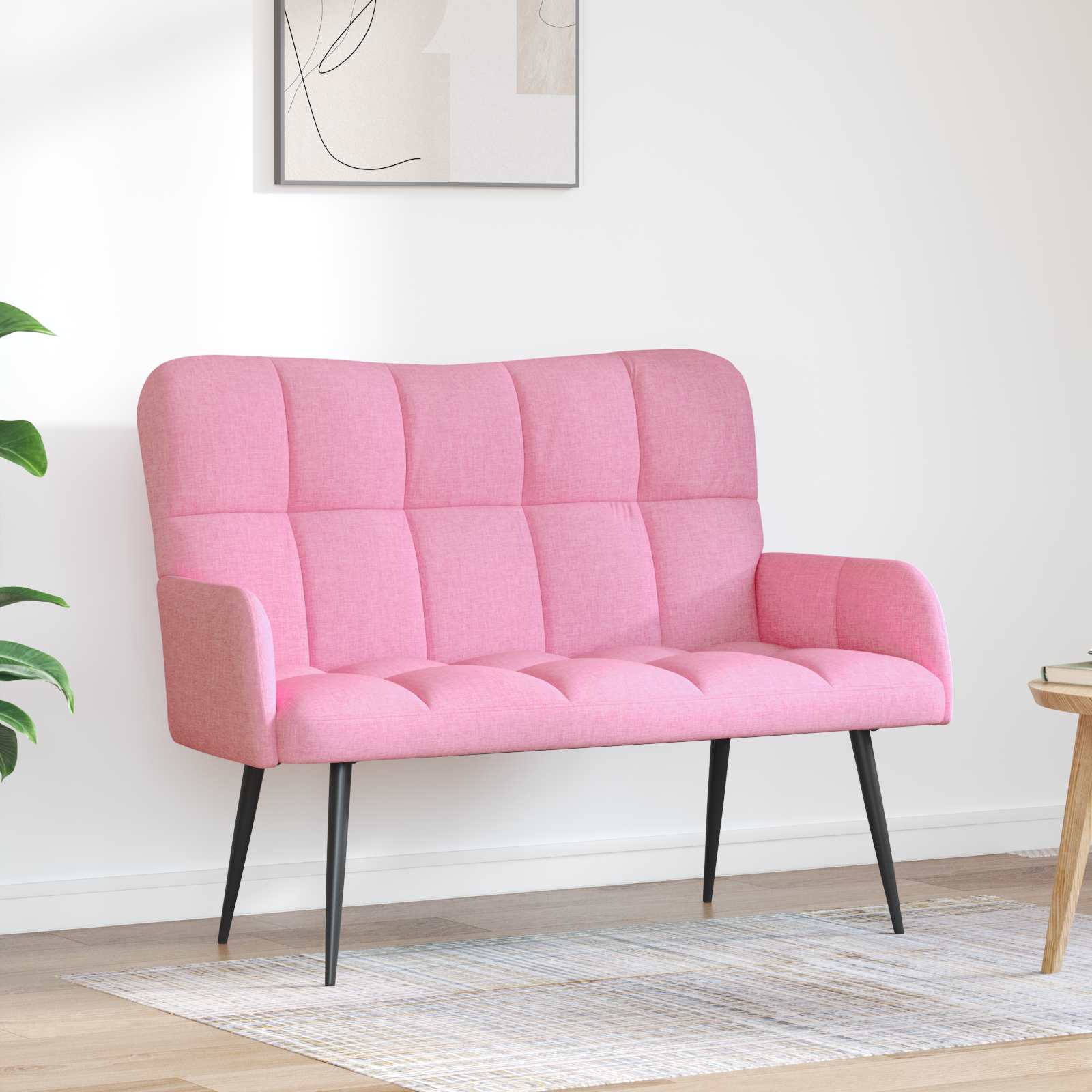 vidaXL Sofa dwuosobowa różowy 115 x 61 x 87 cm tkanina