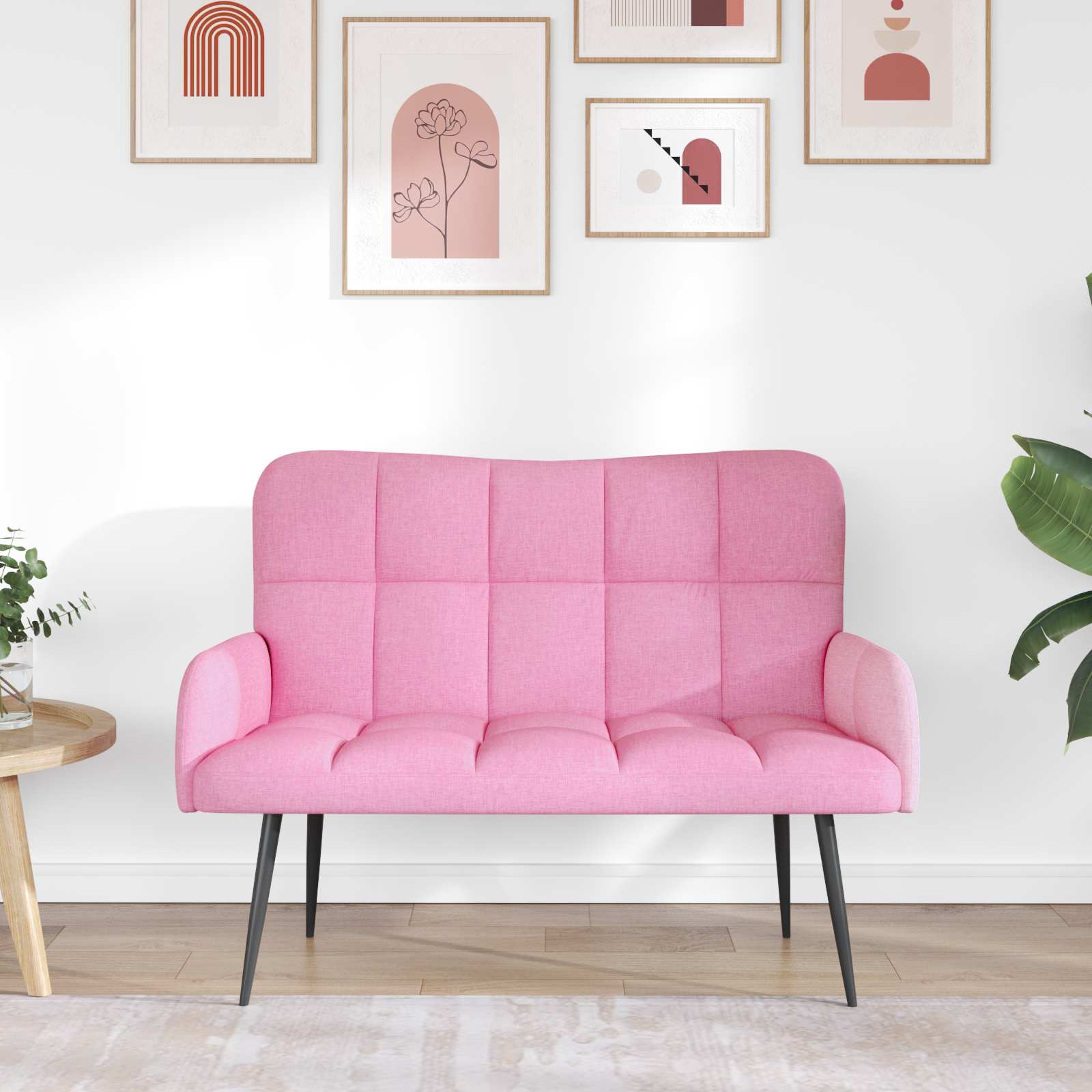 vidaXL Sofa dwuosobowa różowy 115 x 61 x 87 cm tkanina