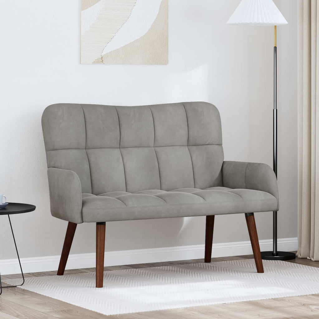 vidaXL Sofa dwuosobowa jasnoszary 115 x 61 x 87 cm Welur