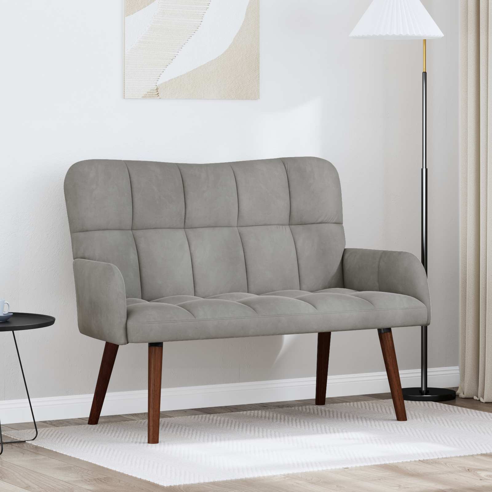 vidaXL Sofa dwuosobowa jasnoszary 115 x 61 x 87 cm Welur