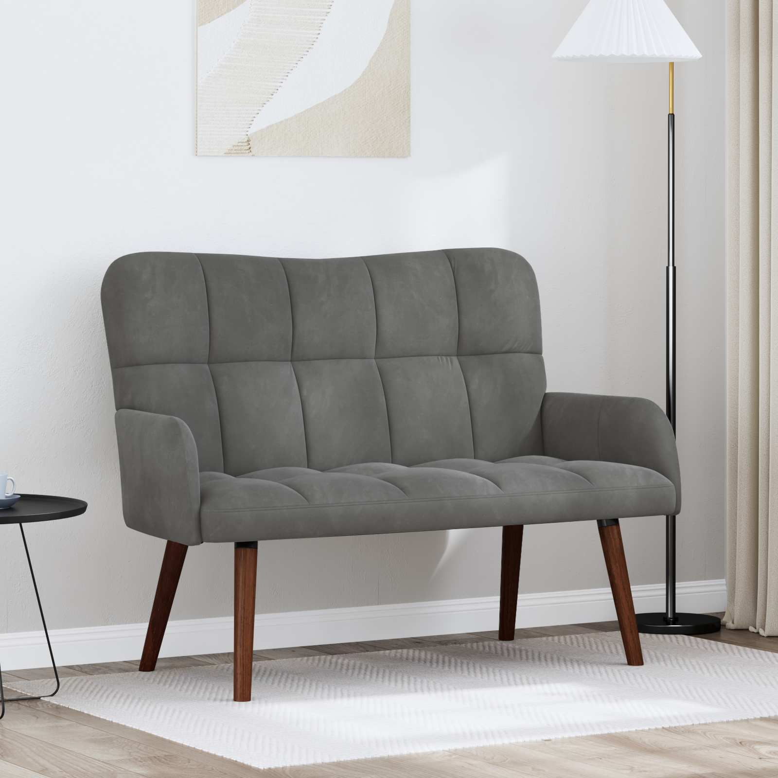 vidaXL Sofa dwuosobowa ciemnoszary 115 x 61 x 87 cm Welur