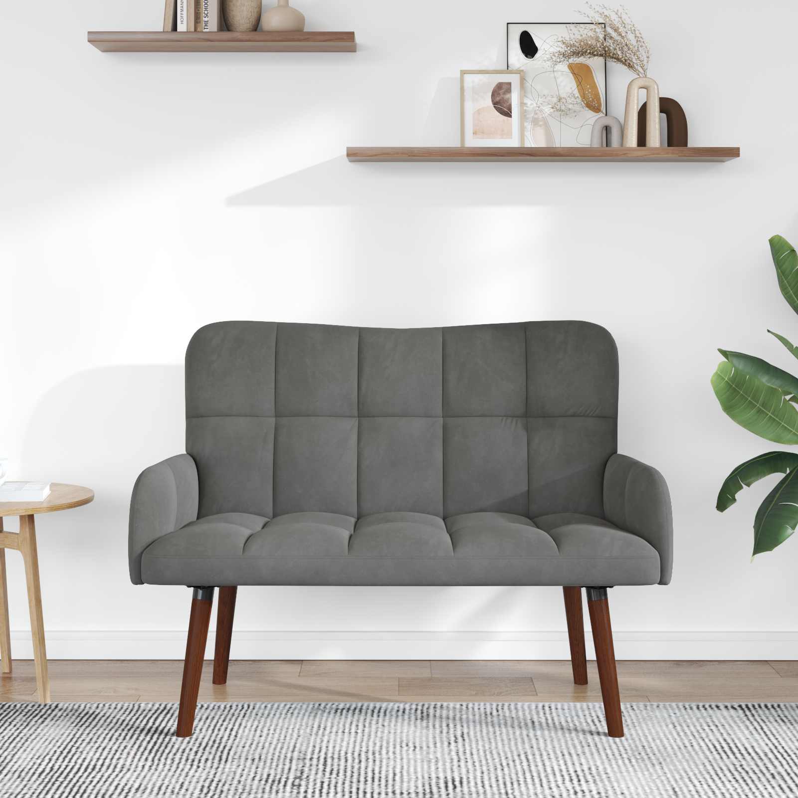 vidaXL Sofa dwuosobowa ciemnoszary 115 x 61 x 87 cm Welur