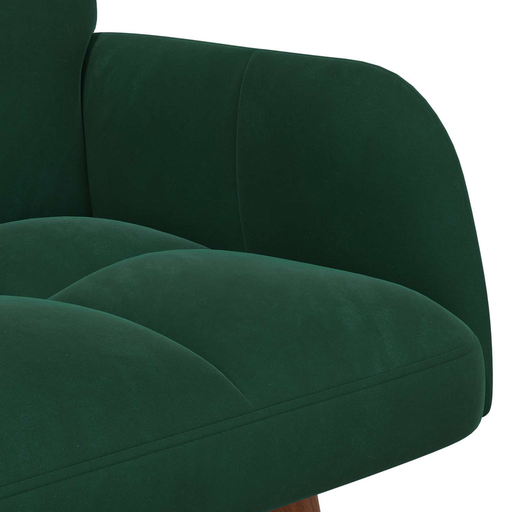 vidaXL Sofa dwuosobowa Ciemnozielony 115 x 61 x 87 cm Welur