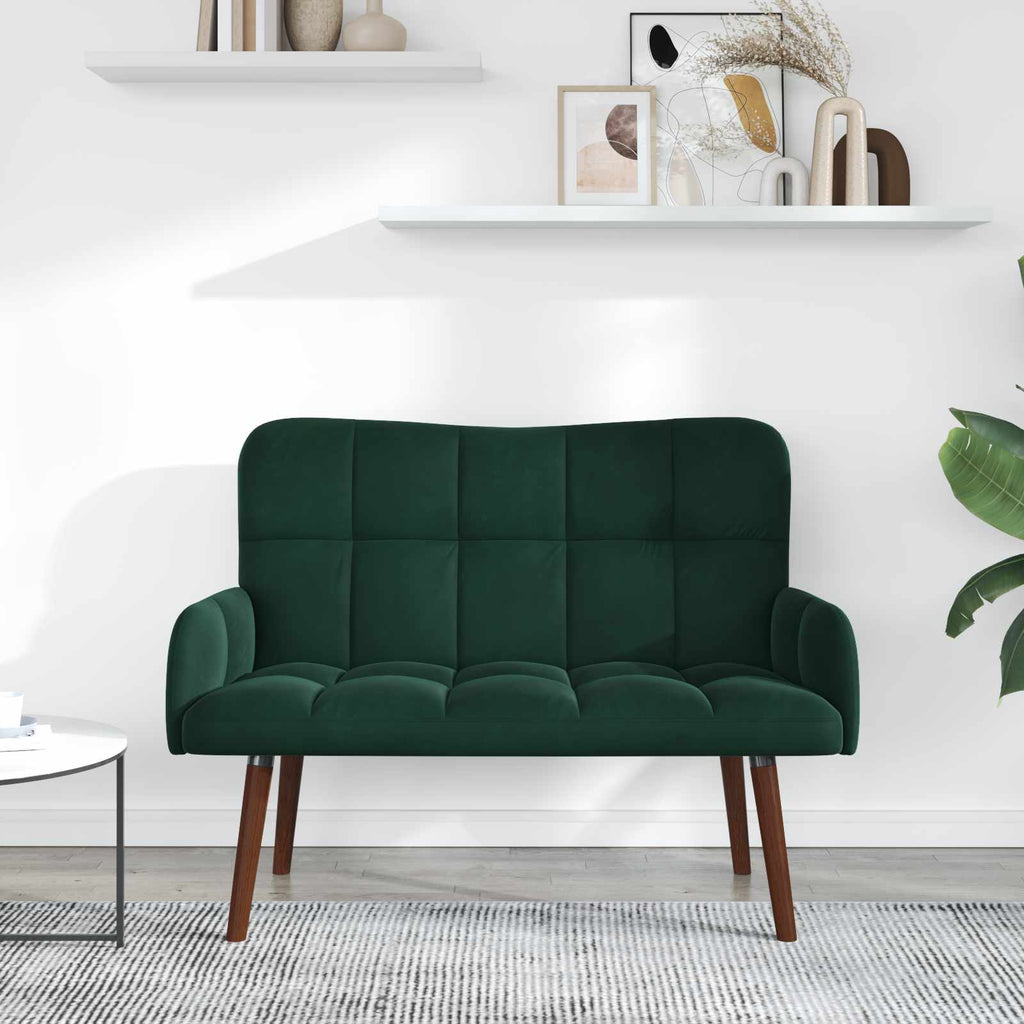 vidaXL Sofa dwuosobowa Ciemnozielony 115 x 61 x 87 cm Welur