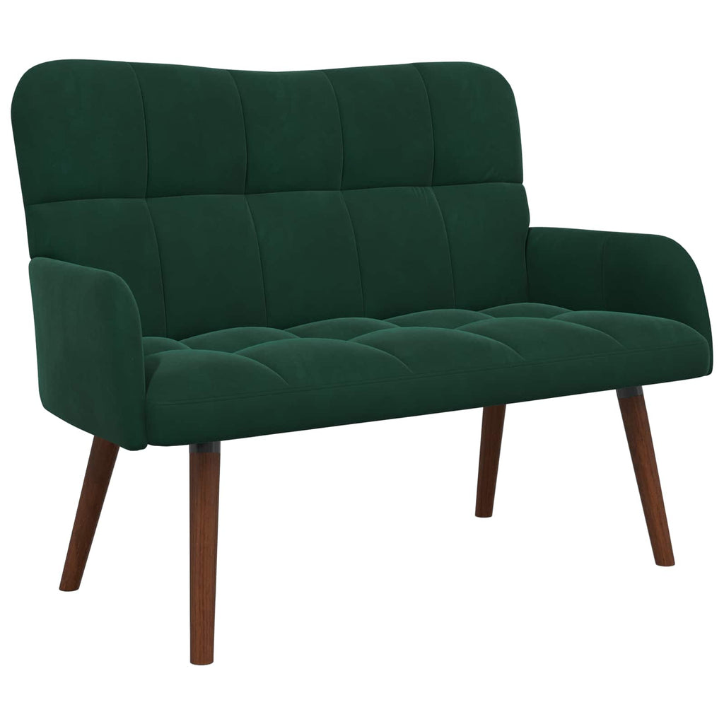 vidaXL Sofa dwuosobowa Ciemnozielony 115 x 61 x 87 cm Welur