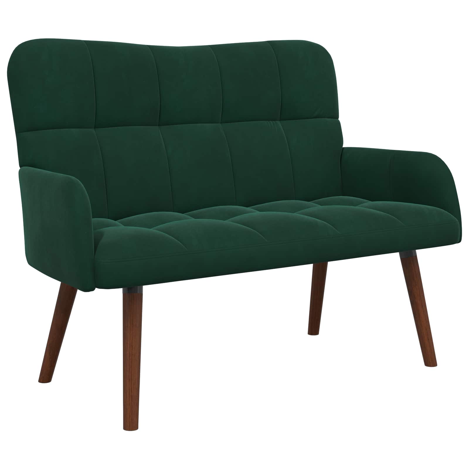 vidaXL Sofa dwuosobowa Ciemnozielony 115 x 61 x 87 cm Welur