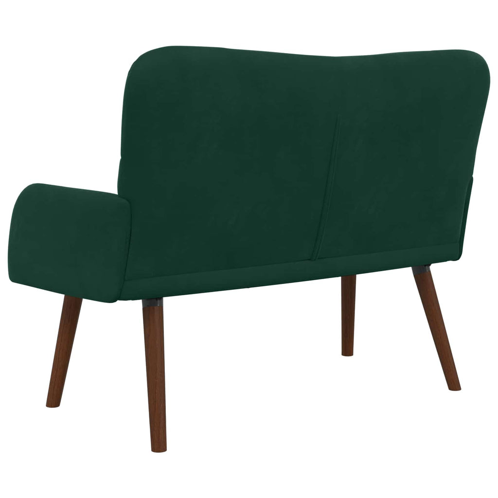 vidaXL Sofa dwuosobowa Ciemnozielony 115 x 61 x 87 cm Welur