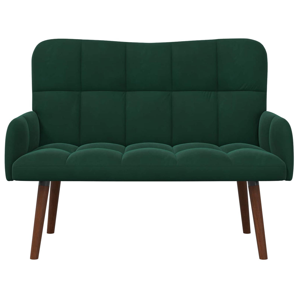 vidaXL Sofa dwuosobowa Ciemnozielony 115 x 61 x 87 cm Welur