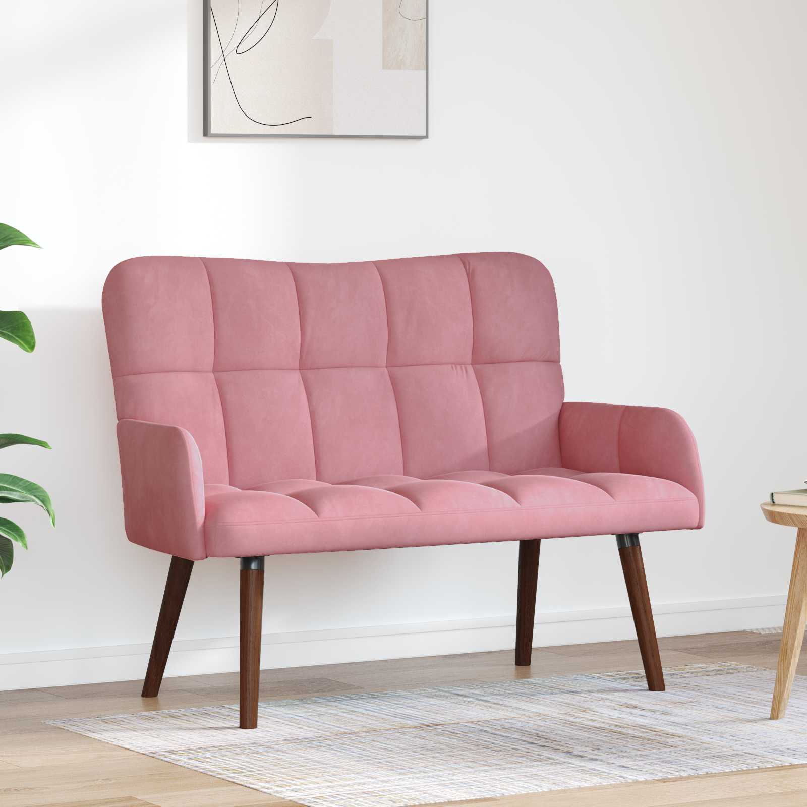 vidaXL Sofa dwuosobowa różowy 115 x 61 x 87 cm Welur
