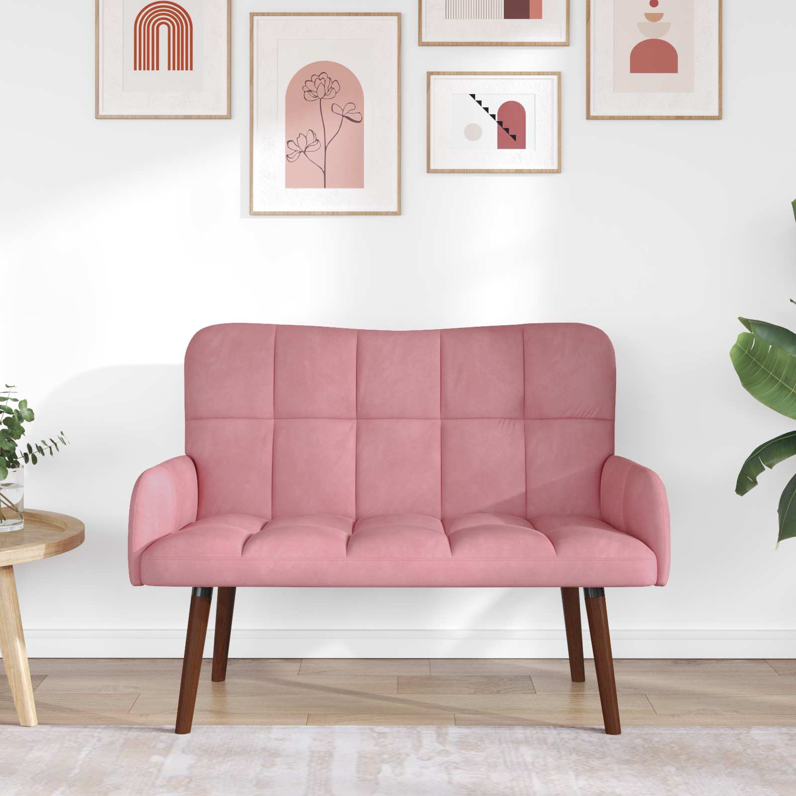 vidaXL Sofa dwuosobowa różowy 115 x 61 x 87 cm Welur