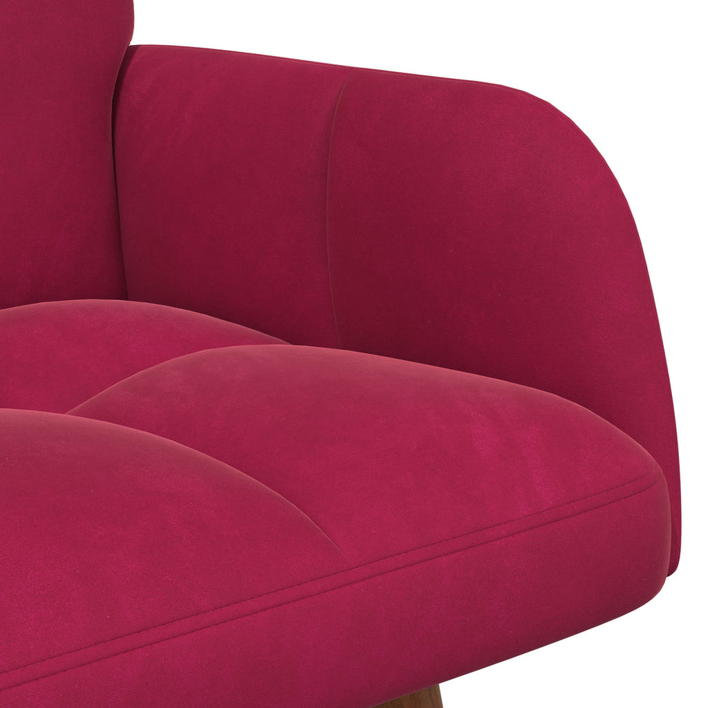 vidaXL Sofa dwuosobowa Czerwone wino 115 x 61 x 87 cm Welur