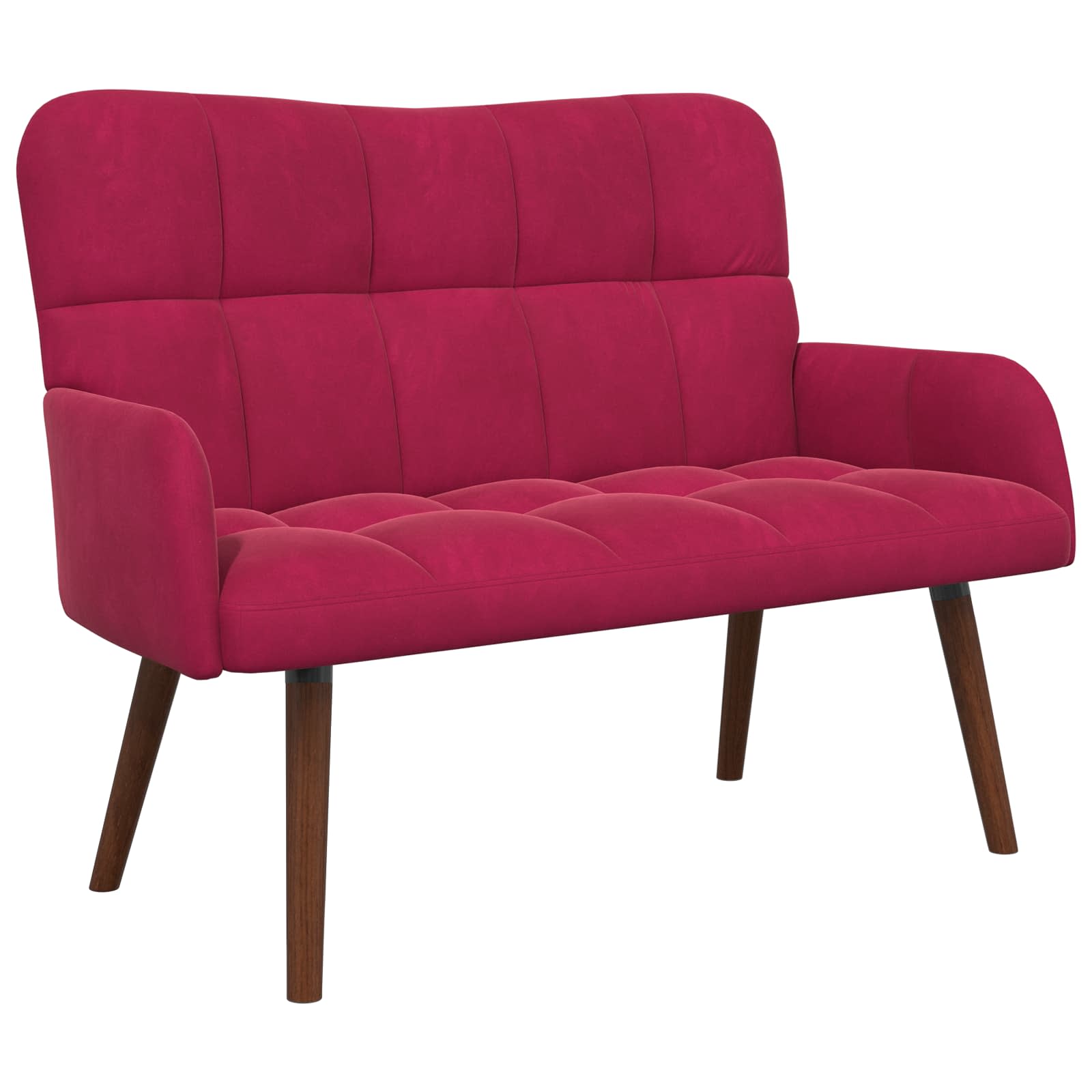 vidaXL Sofa dwuosobowa Czerwone wino 115 x 61 x 87 cm Welur