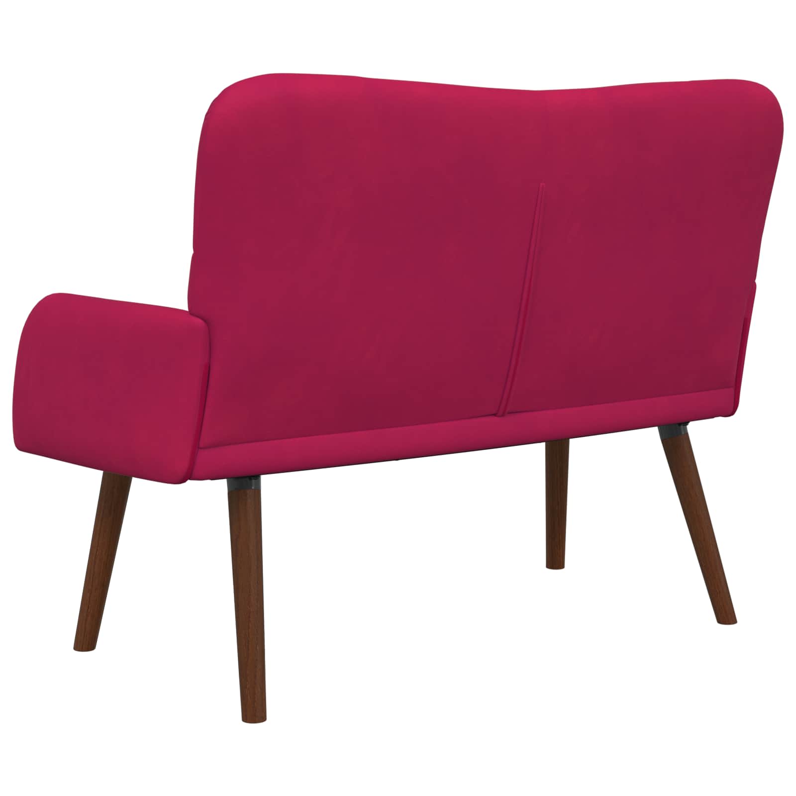 vidaXL Sofa dwuosobowa Czerwone wino 115 x 61 x 87 cm Welur