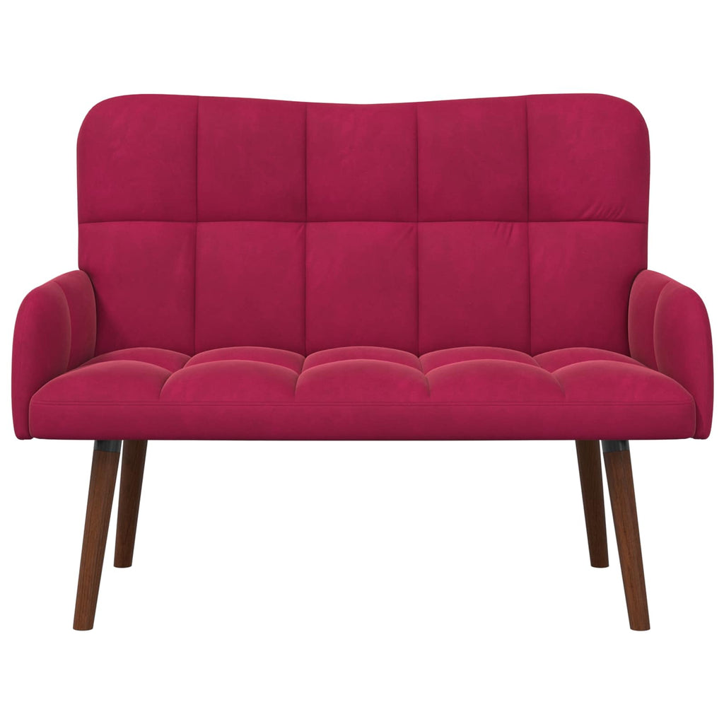 vidaXL Sofa dwuosobowa Czerwone wino 115 x 61 x 87 cm Welur