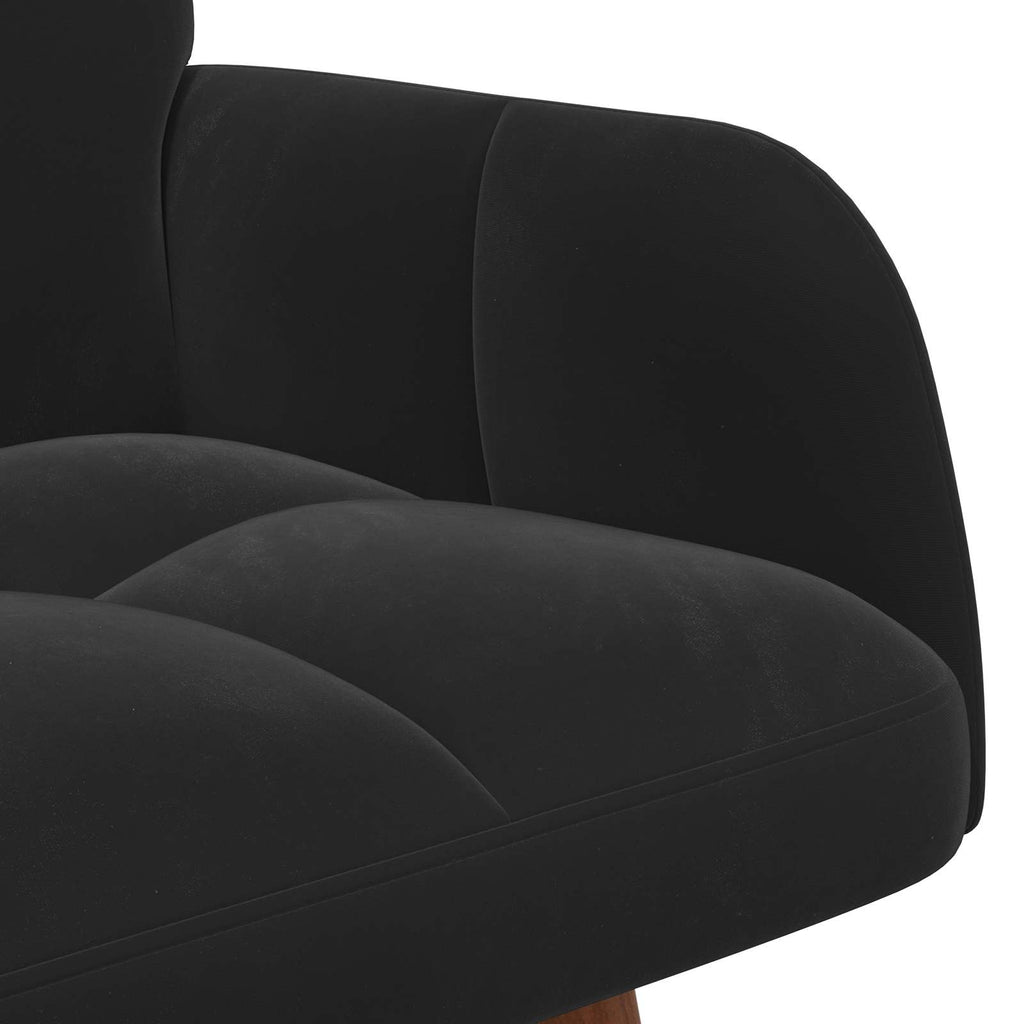 vidaXL Sofa dwuosobowa Czarny 115 x 61 x 87 cm Welur
