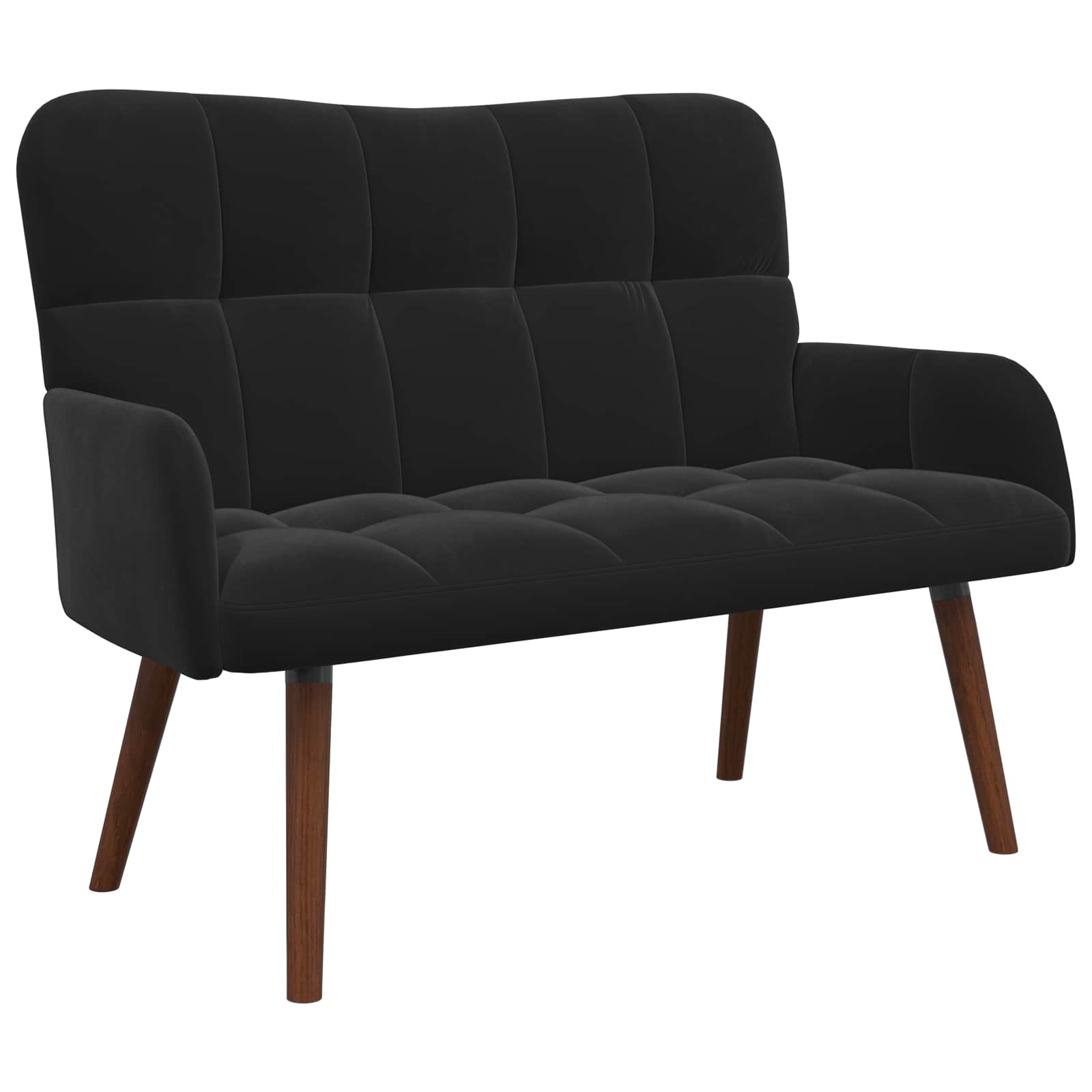 vidaXL Sofa dwuosobowa Czarny 115 x 61 x 87 cm Welur