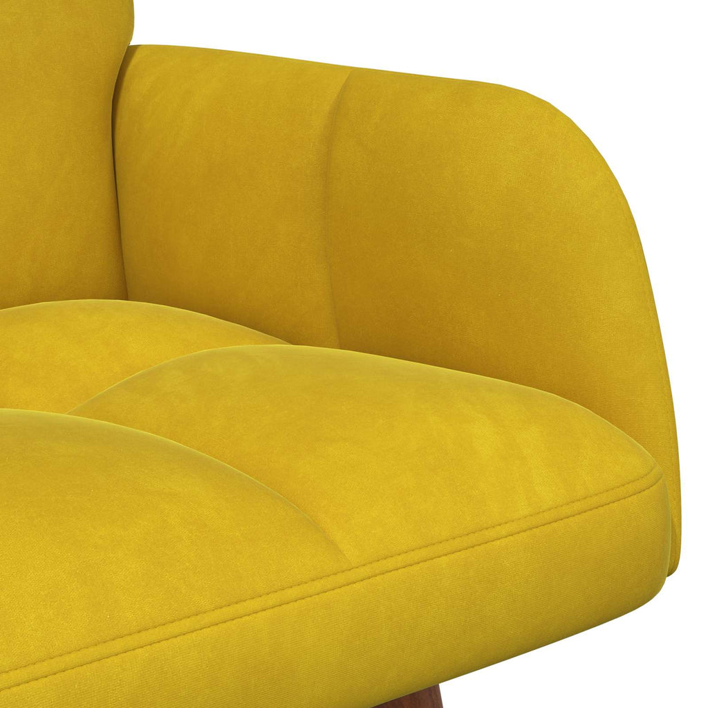 vidaXL Sofa dwuosobowa żółty 115 x 61 x 87 cm Welur
