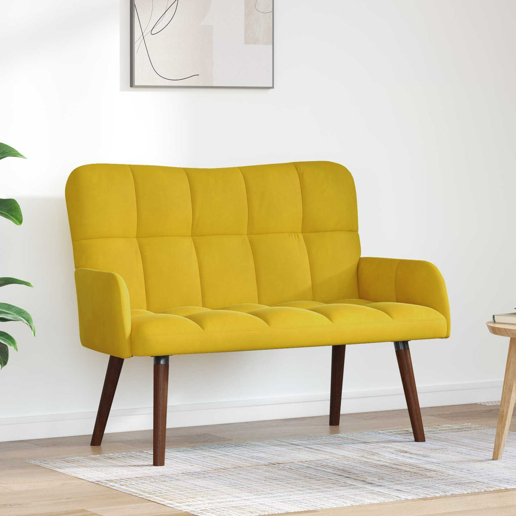 vidaXL Sofa dwuosobowa żółty 115 x 61 x 87 cm Welur