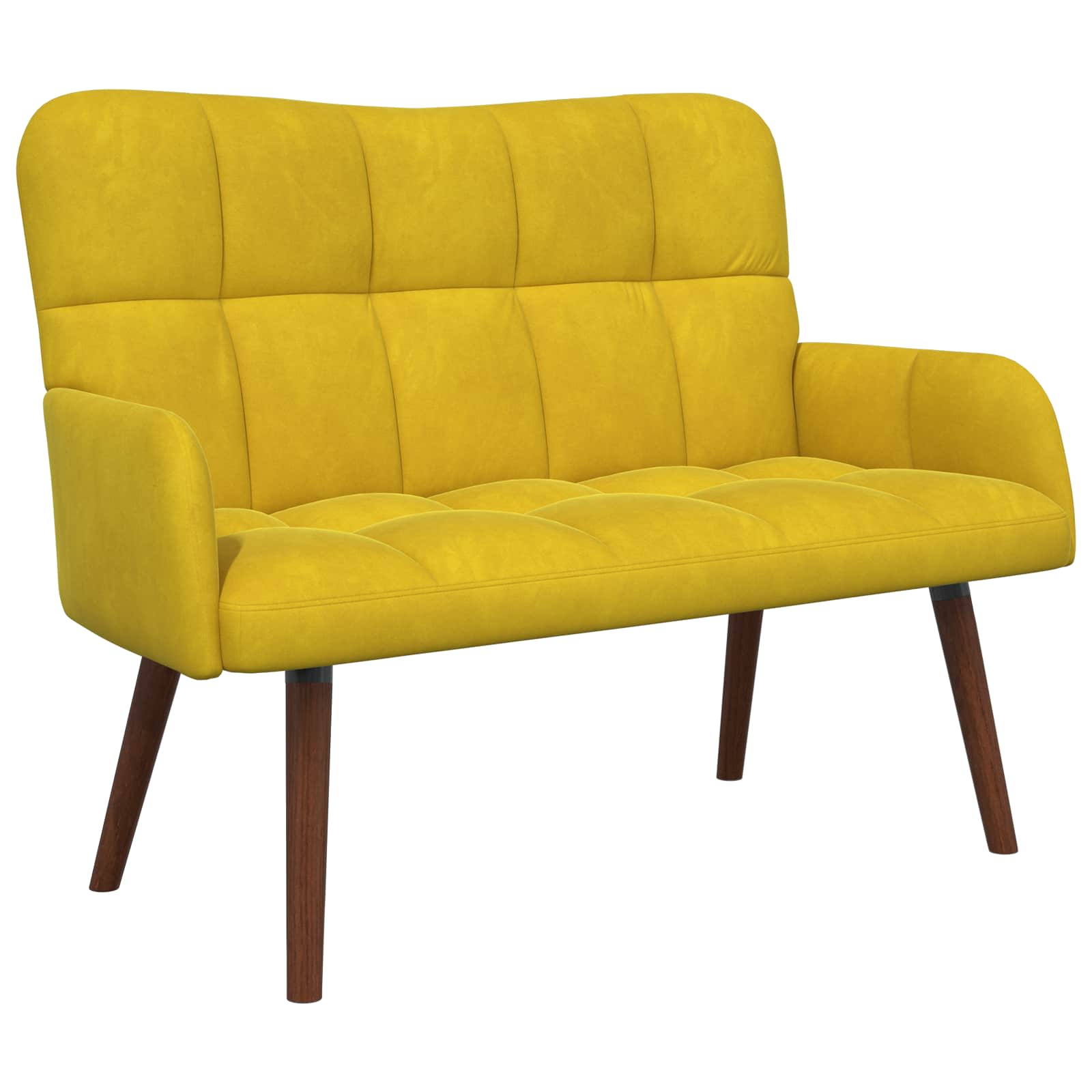 vidaXL Sofa dwuosobowa żółty 115 x 61 x 87 cm Welur