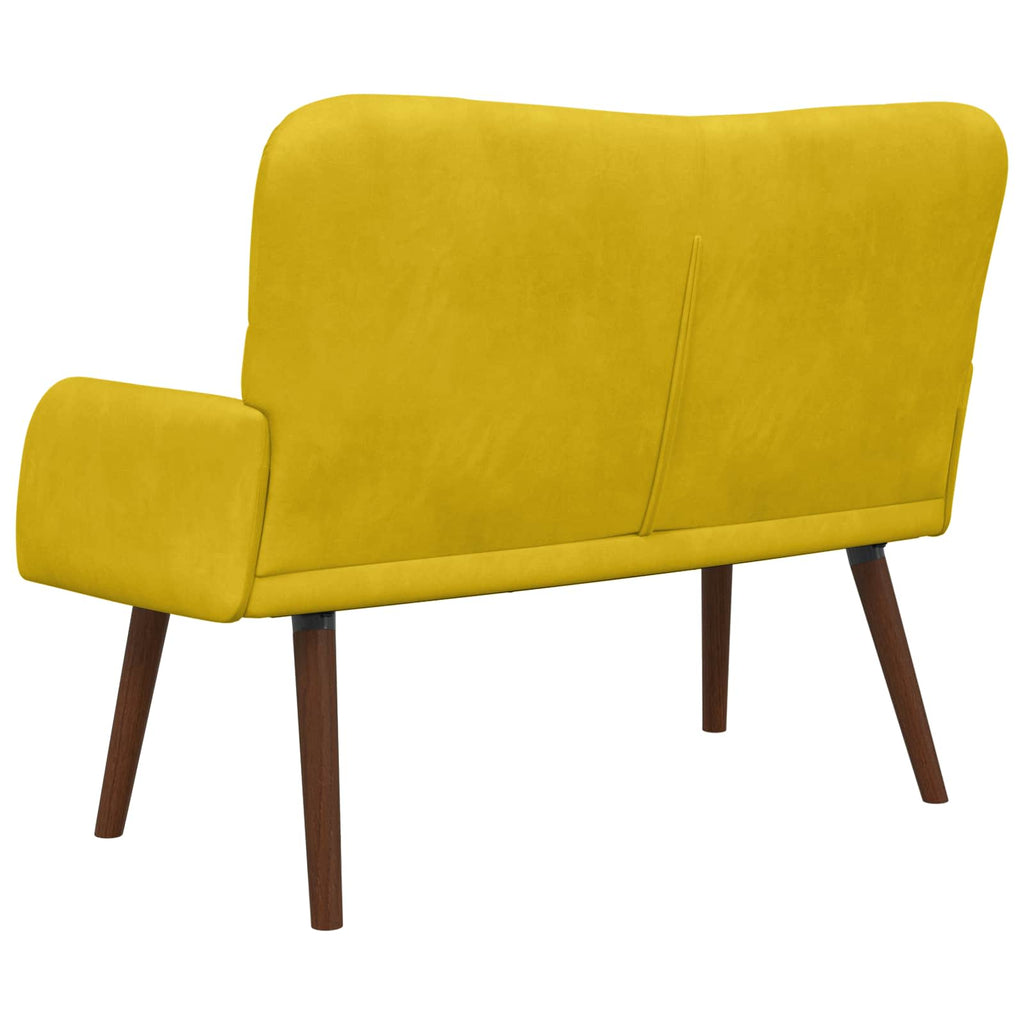 vidaXL Sofa dwuosobowa żółty 115 x 61 x 87 cm Welur
