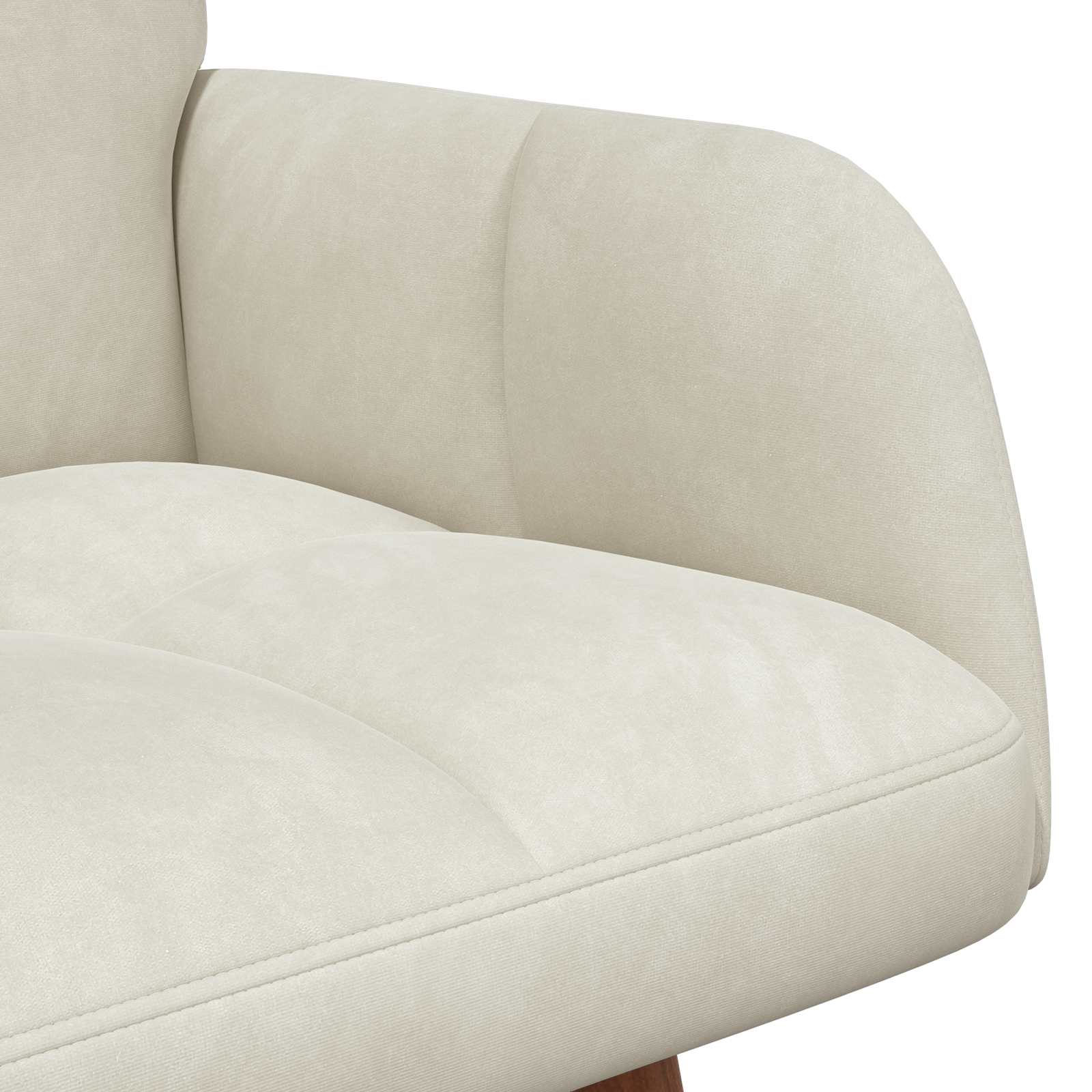vidaXL Sofa dwuosobowa kremowy 115 x 61 x 87 cm Welur
