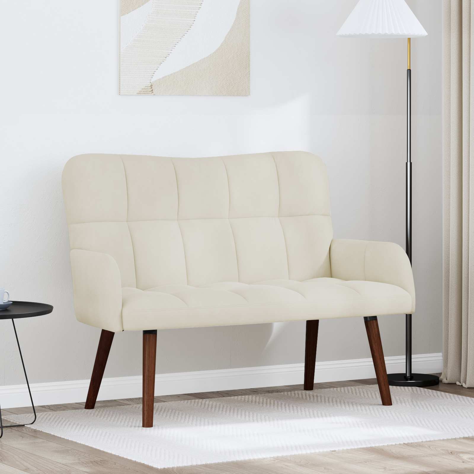vidaXL Sofa dwuosobowa kremowy 115 x 61 x 87 cm Welur