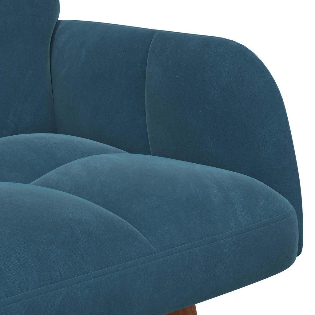 vidaXL Sofa dwuosobowa niebieski 115 x 61 x 87 cm Welur