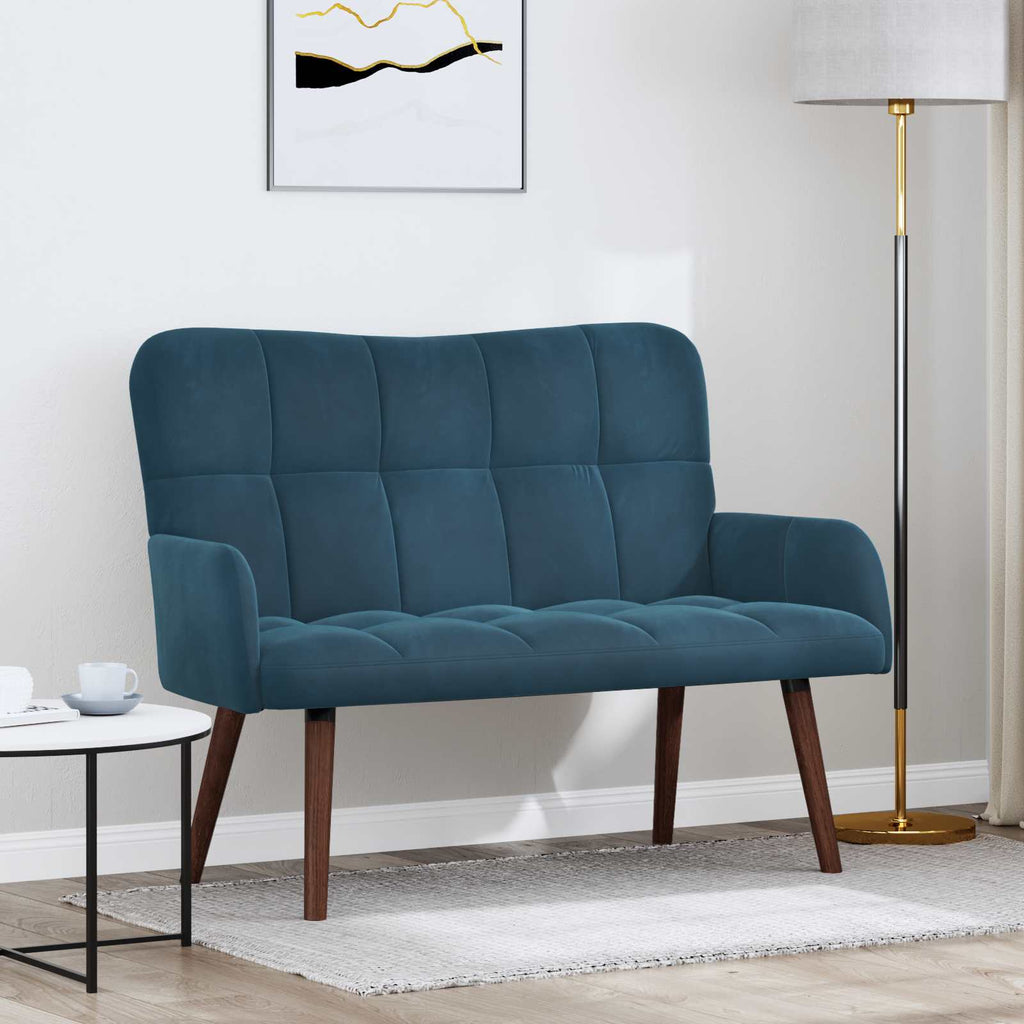 vidaXL Sofa dwuosobowa niebieski 115 x 61 x 87 cm Welur