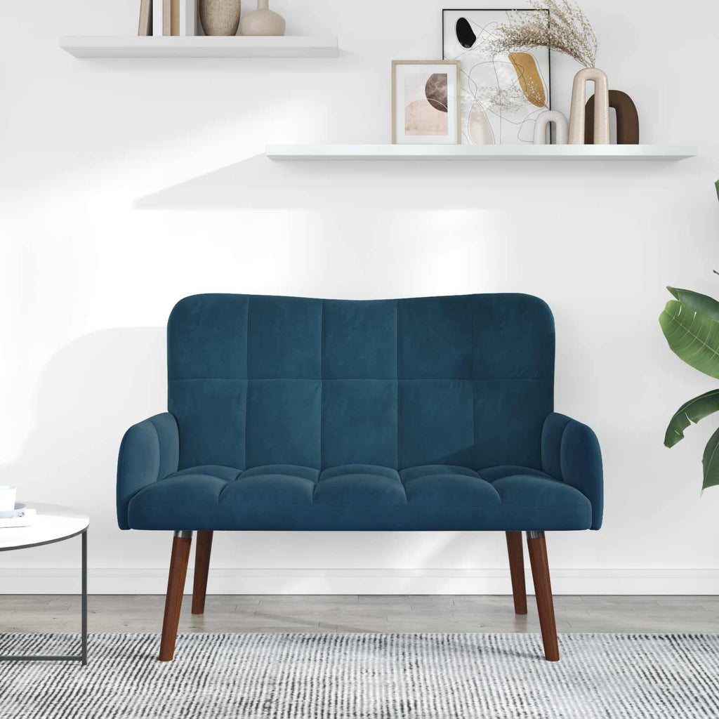 vidaXL Sofa dwuosobowa niebieski 115 x 61 x 87 cm Welur