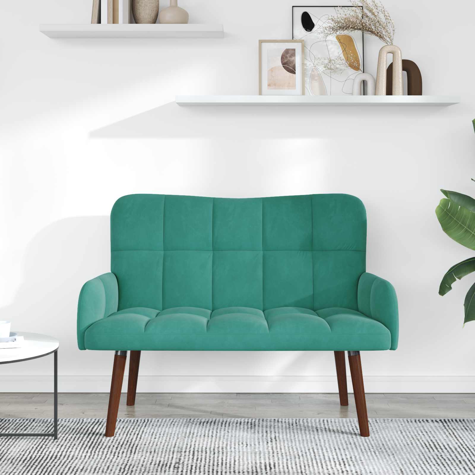 vidaXL Sofa dwuosobowa Turkusowy 115 x 61 x 87 cm Welur