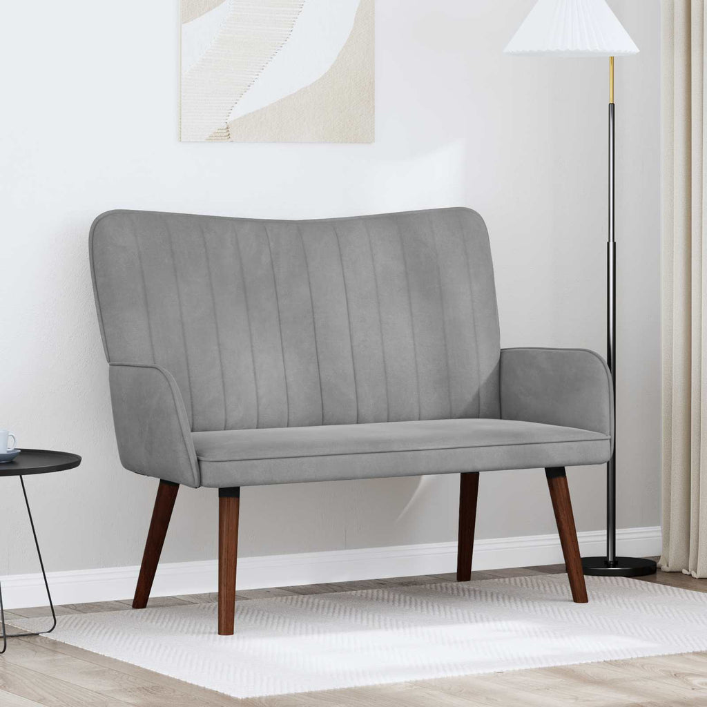 vidaXL Sofa dwuosobowa jasnoszary 115 x 61 x 87 cm Welur