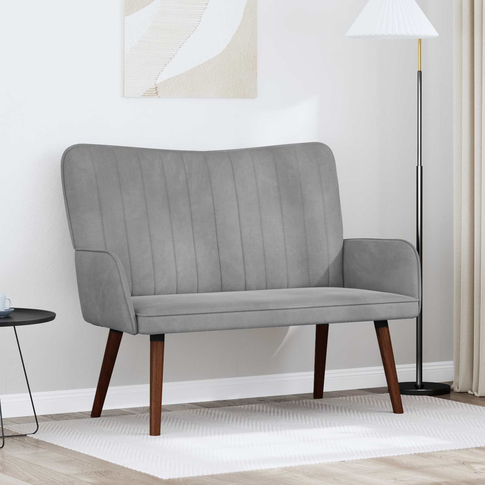vidaXL Sofa dwuosobowa jasnoszary 115 x 61 x 87 cm Welur
