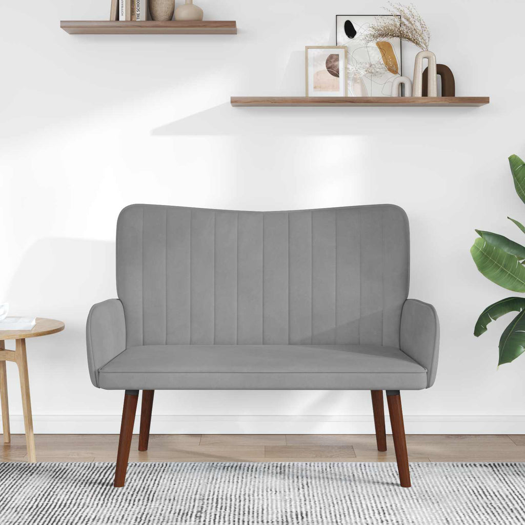 vidaXL Sofa dwuosobowa jasnoszary 115 x 61 x 87 cm Welur