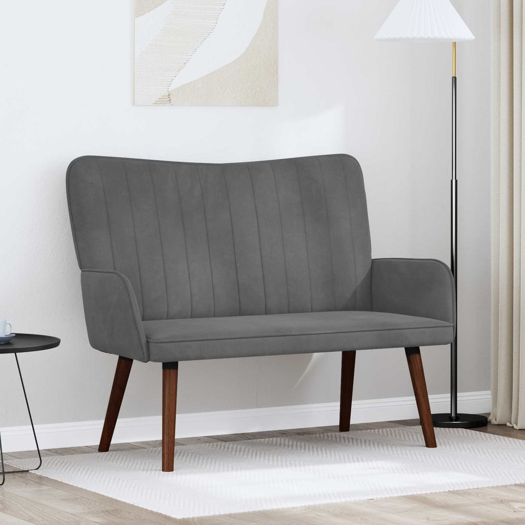 vidaXL Sofa dwuosobowa ciemnoszary 115 x 61 x 87 cm Welur