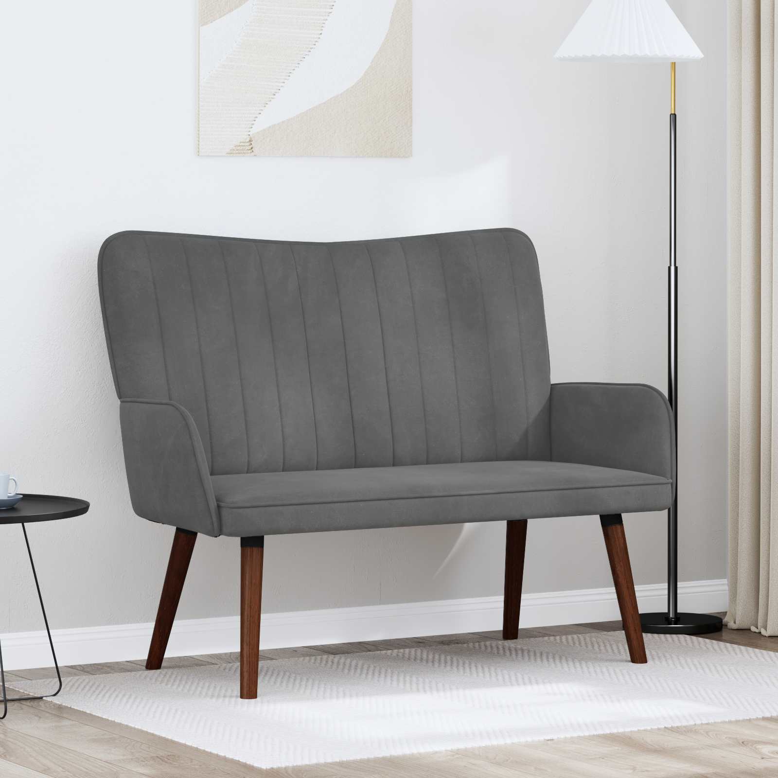vidaXL Sofa dwuosobowa ciemnoszary 115 x 61 x 87 cm Welur
