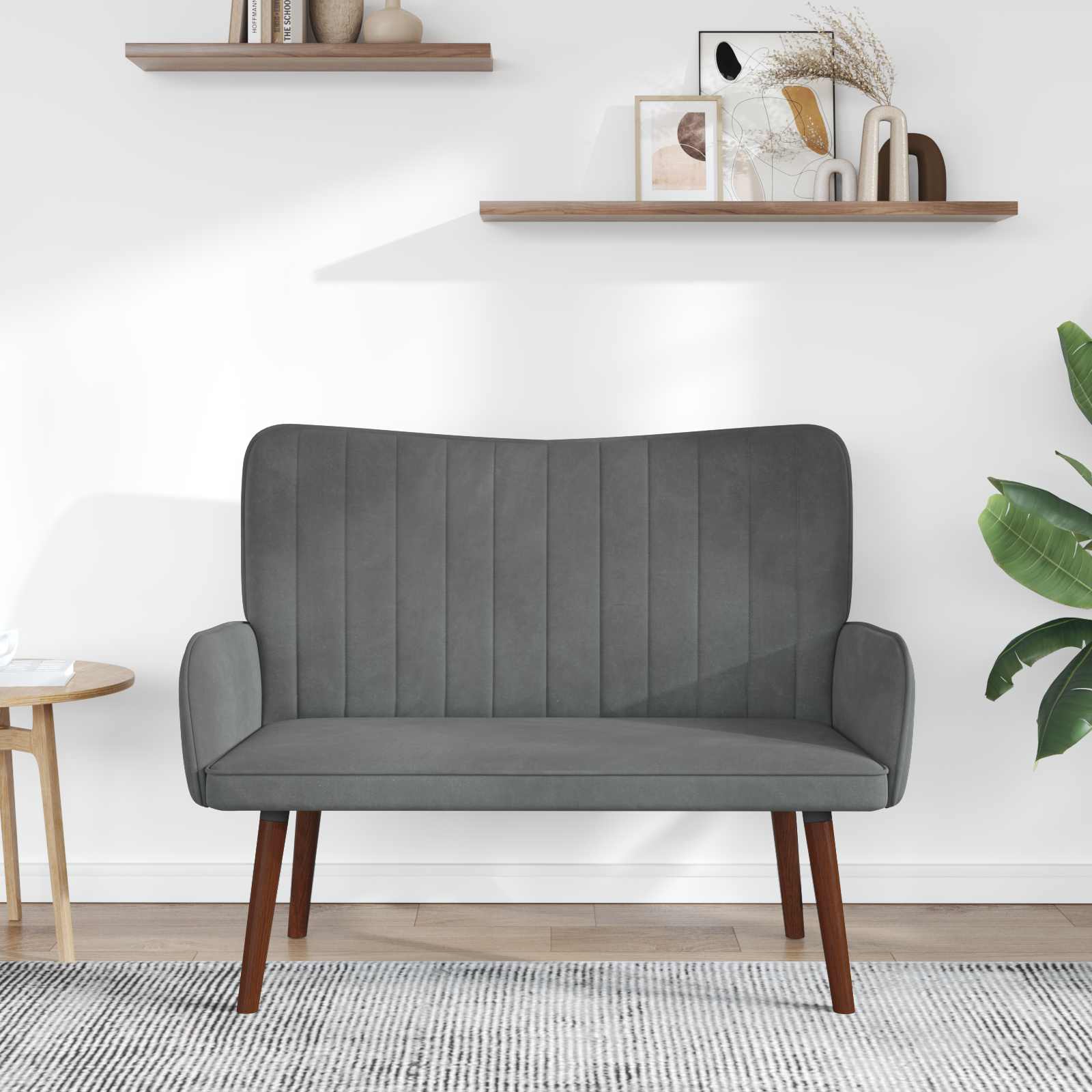 vidaXL Sofa dwuosobowa ciemnoszary 115 x 61 x 87 cm Welur