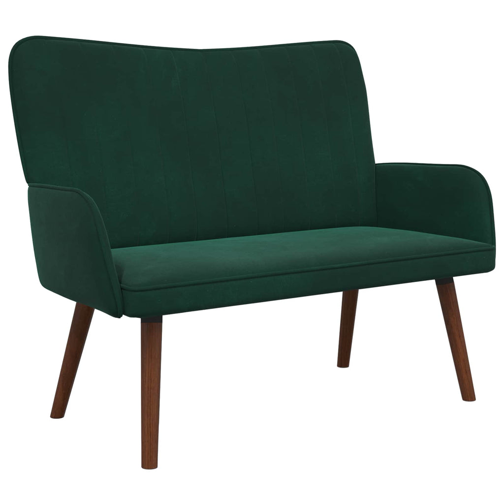 vidaXL Sofa dwuosobowa Ciemnozielony 115 x 61 x 87 cm Welur