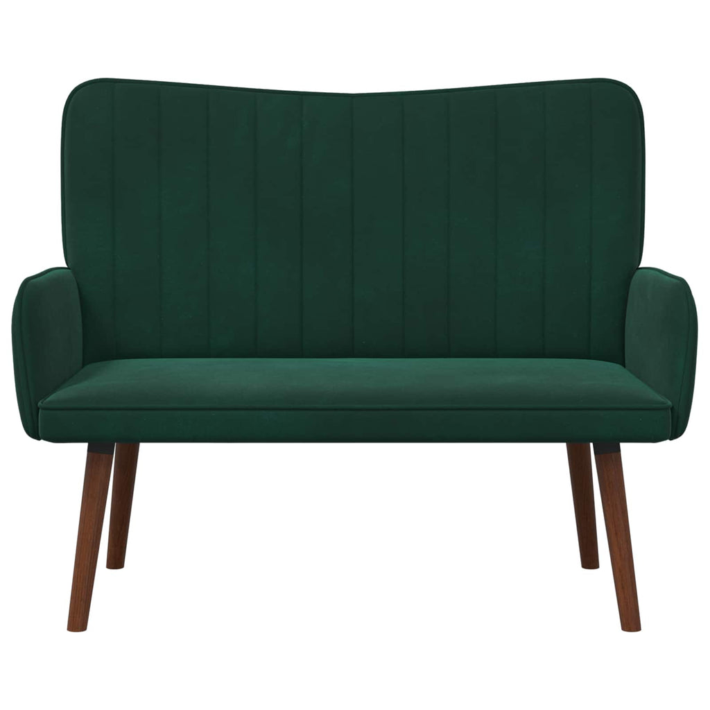 vidaXL Sofa dwuosobowa Ciemnozielony 115 x 61 x 87 cm Welur