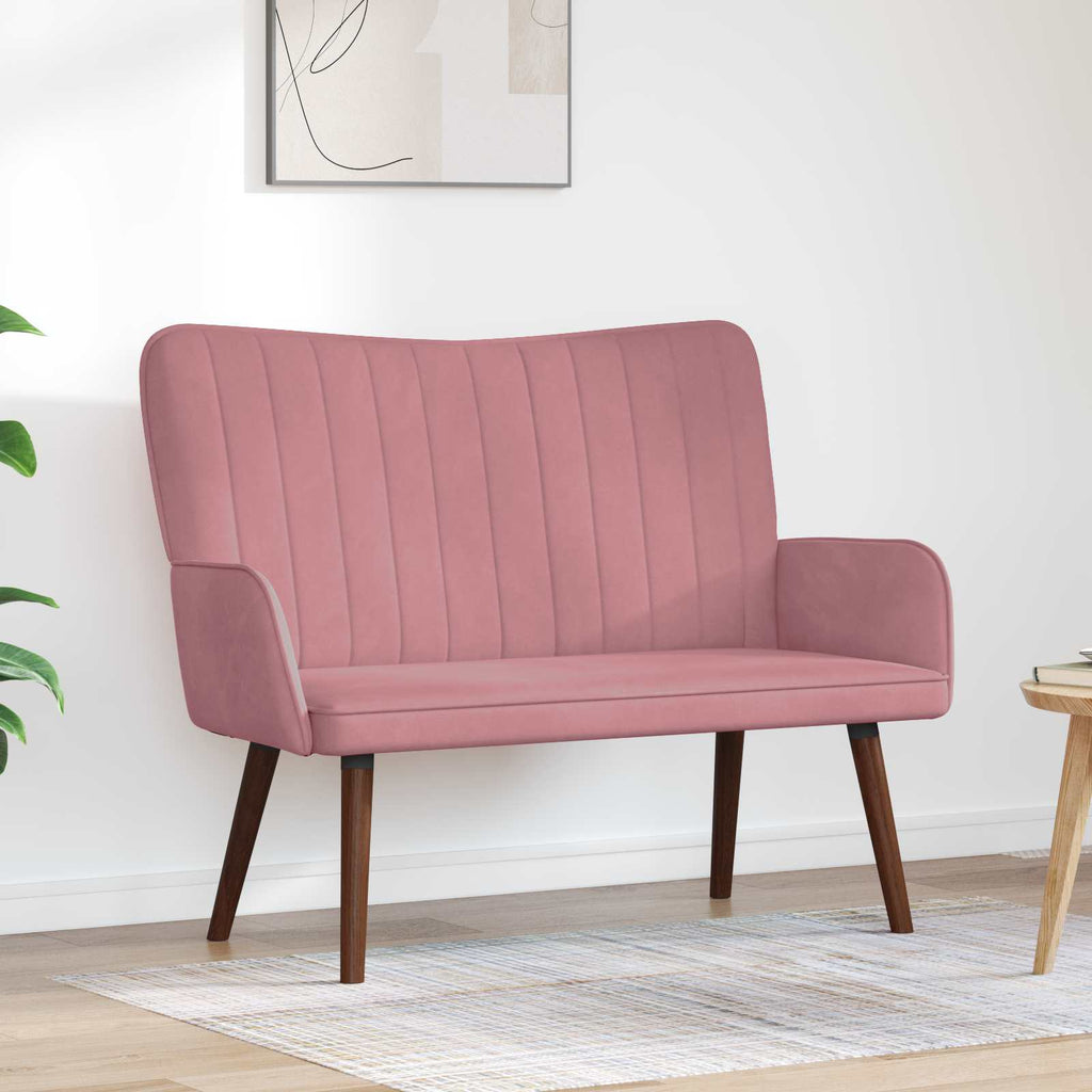 vidaXL Sofa dwuosobowa różowy 115 x 61 x 87 cm Welur