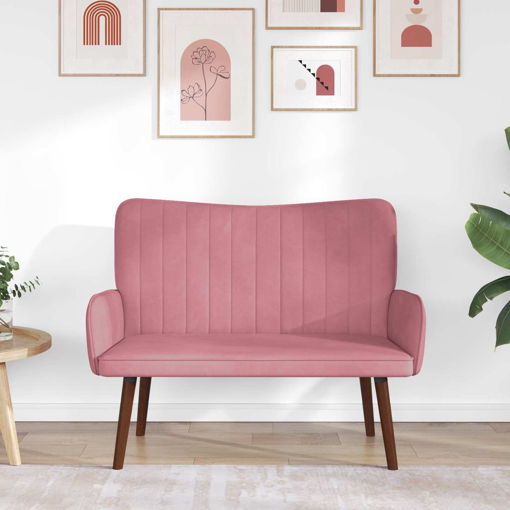 vidaXL Sofa dwuosobowa różowy 115 x 61 x 87 cm Welur