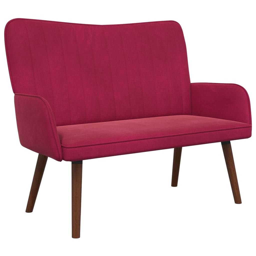 vidaXL Sofa dwuosobowa Czerwone wino 115 x 61 x 87 cm Welur