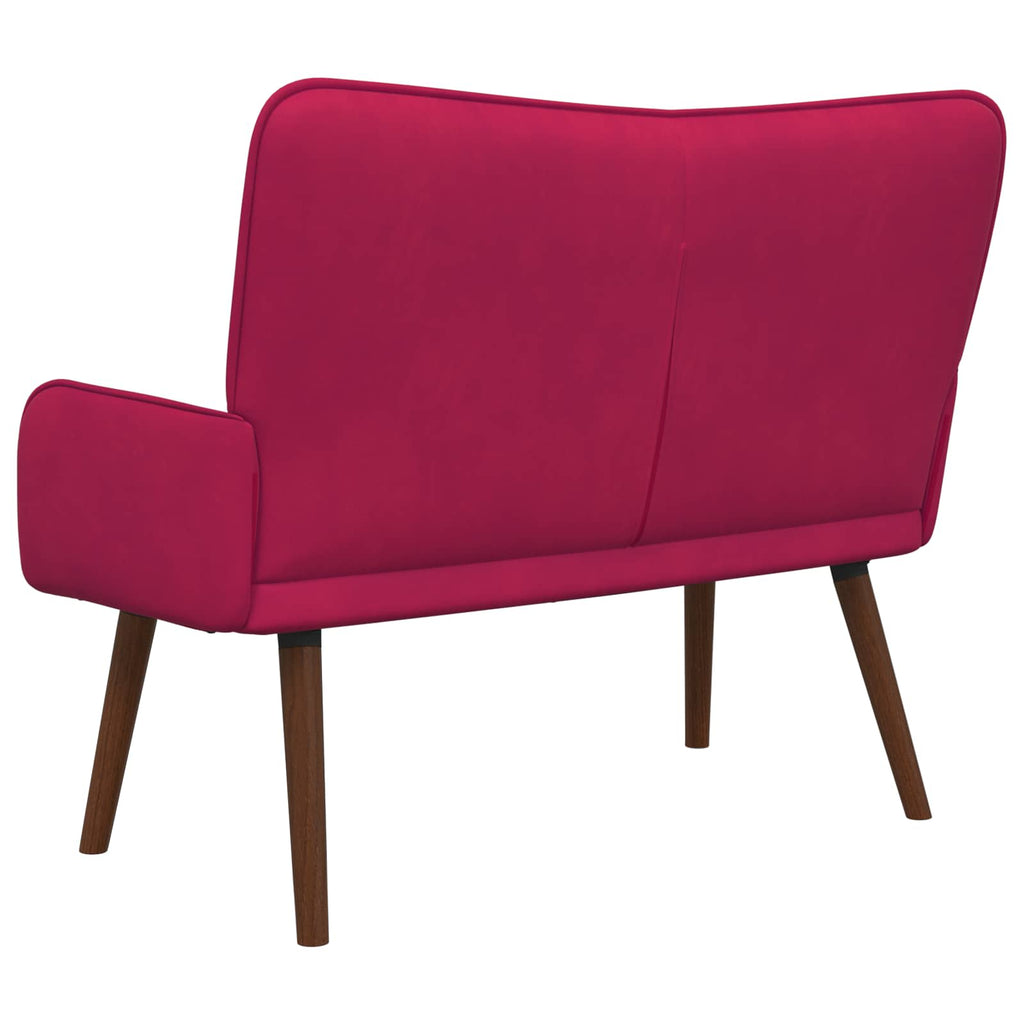 vidaXL Sofa dwuosobowa Czerwone wino 115 x 61 x 87 cm Welur