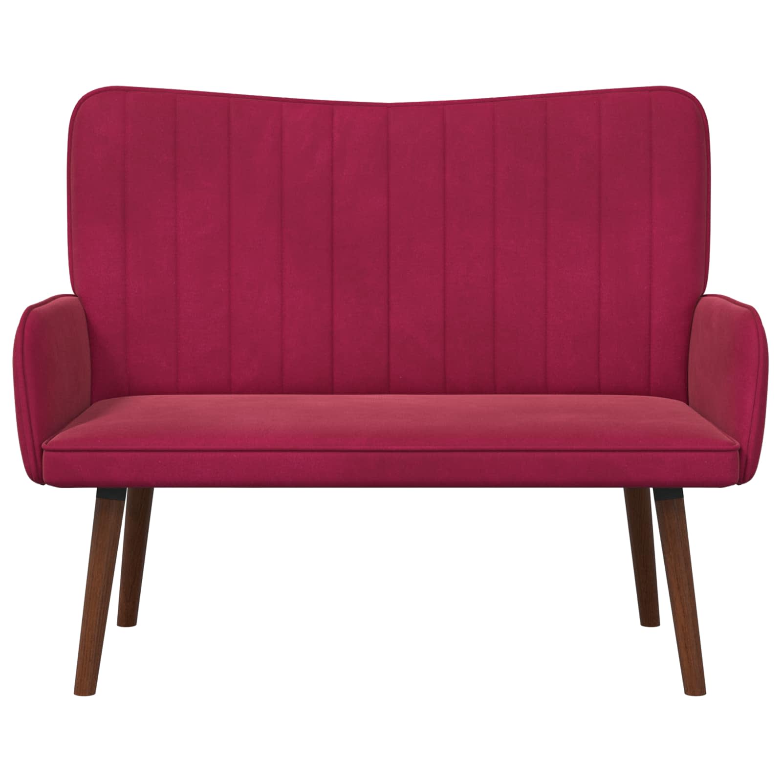 vidaXL Sofa dwuosobowa Czerwone wino 115 x 61 x 87 cm Welur