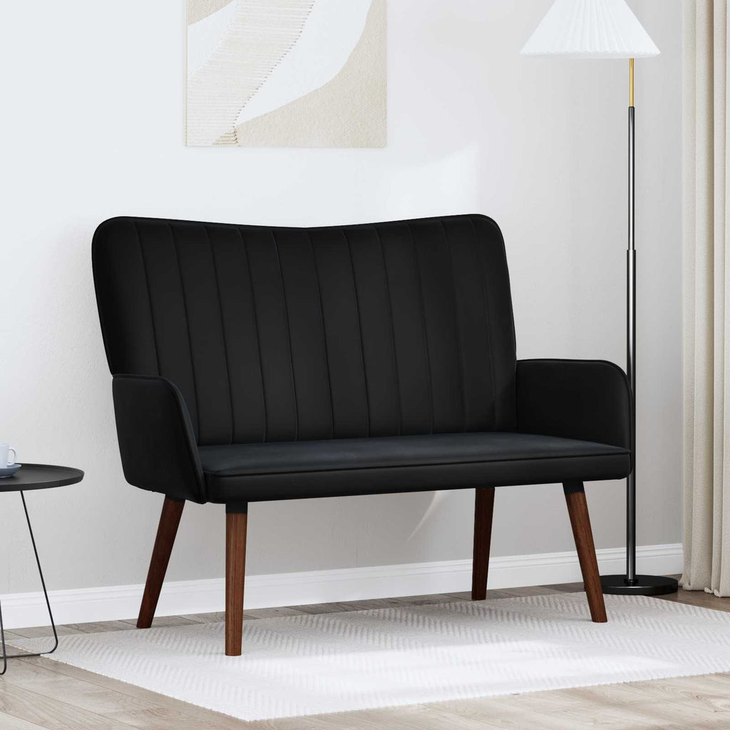 vidaXL Sofa dwuosobowa Czarny 115 x 61 x 87 cm Welur